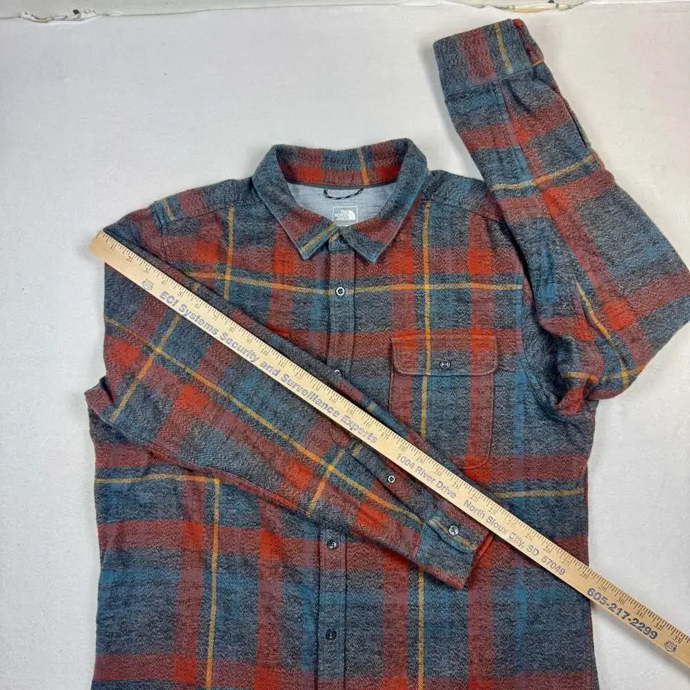 The North Face Men's Long Sleeve Plaid Flannel Button Down Shirt XL